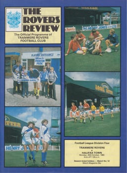 Tranmere Rovers v Halifax Town Match Programme 1980-10-20